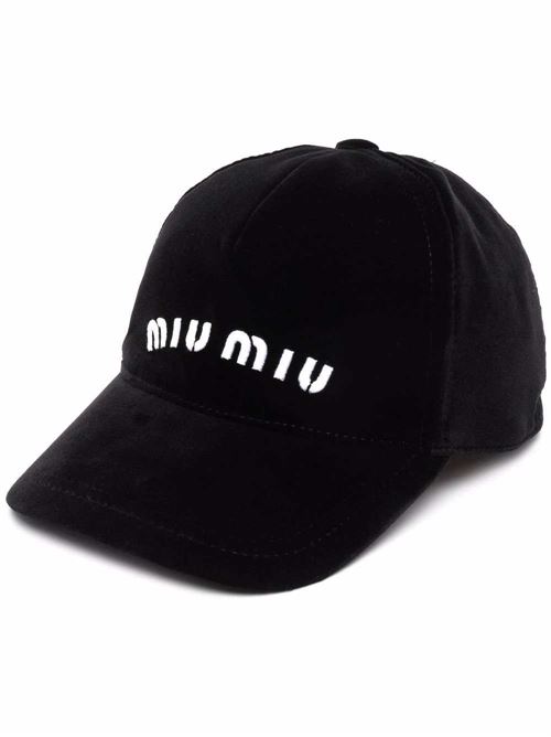 Black/white velvet cap Miu Miu | 5HC179V-OOO068F0967